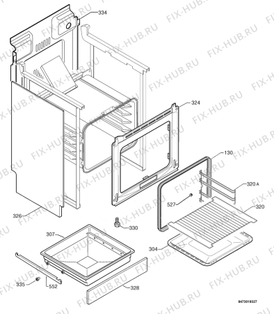 Взрыв-схема плиты (духовки) Zanussi ZCM6600W - Схема узла Housing 001